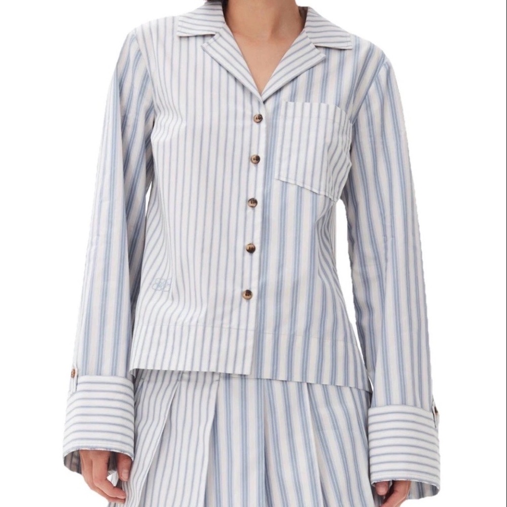 Ganni Stripe Cotton Shirt
